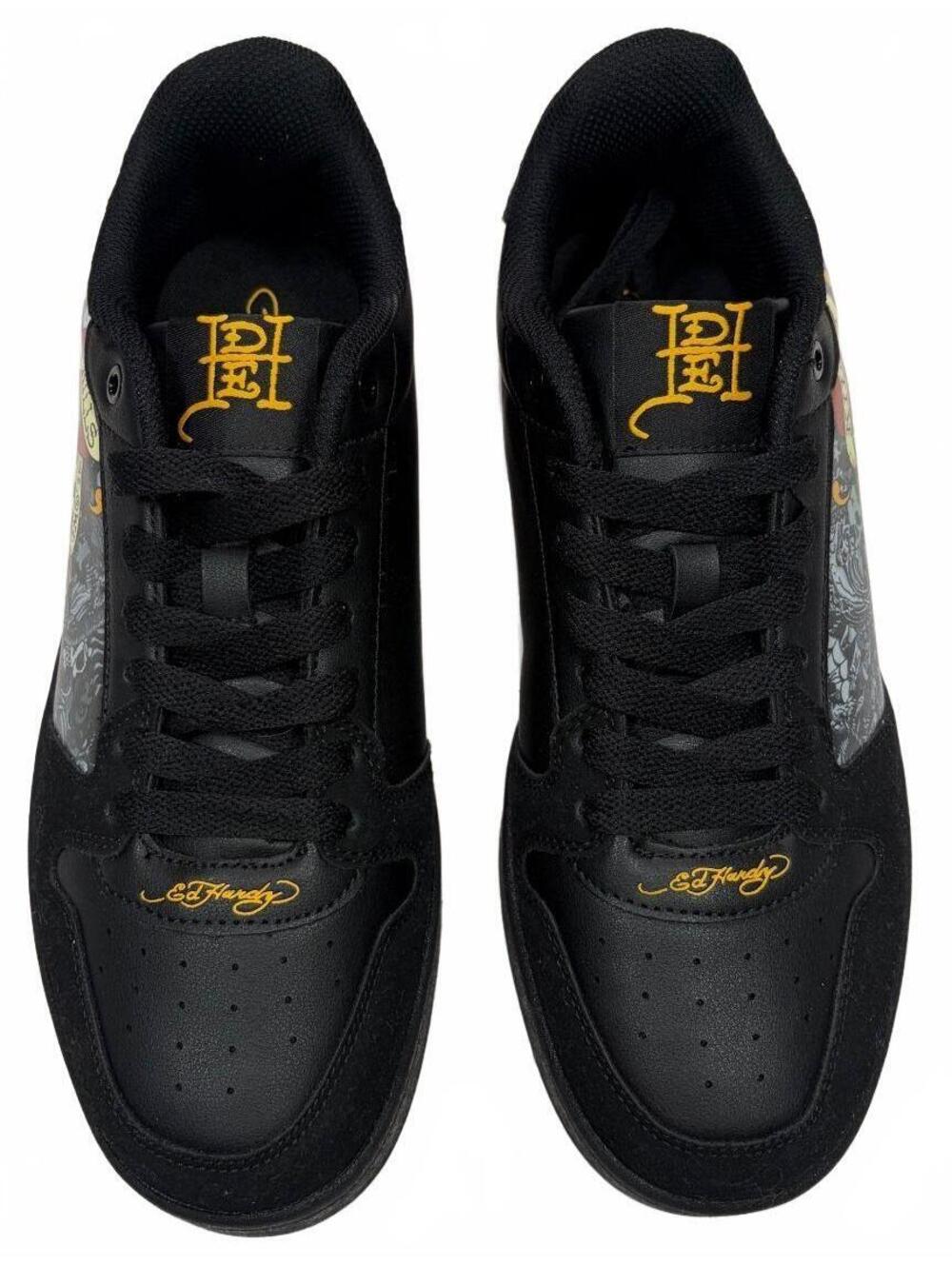 Y2K Revival Ed Hardy Court-1 Men's US 9 Black Love Kills Slowly Tattoo Sneakers